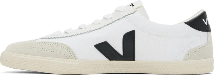 VEJA White & Black Volley Canvas Sneakers - Image 3