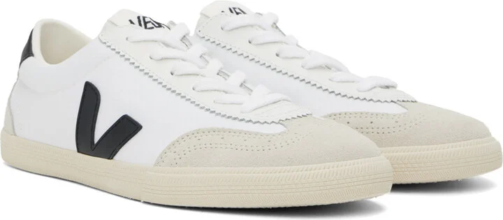 VEJA White & Black Volley Canvas Sneakers - Image 4