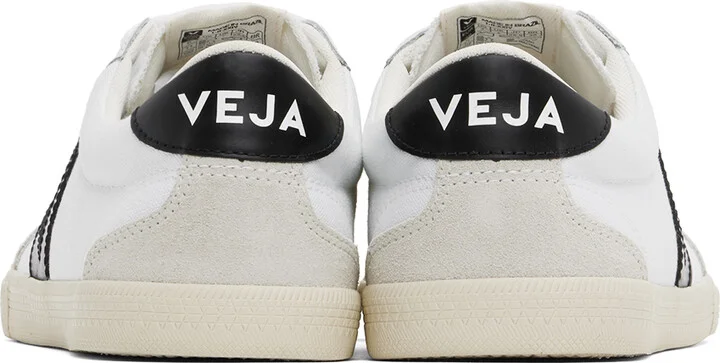 VEJA White & Black Volley Canvas Sneakers - Image 2