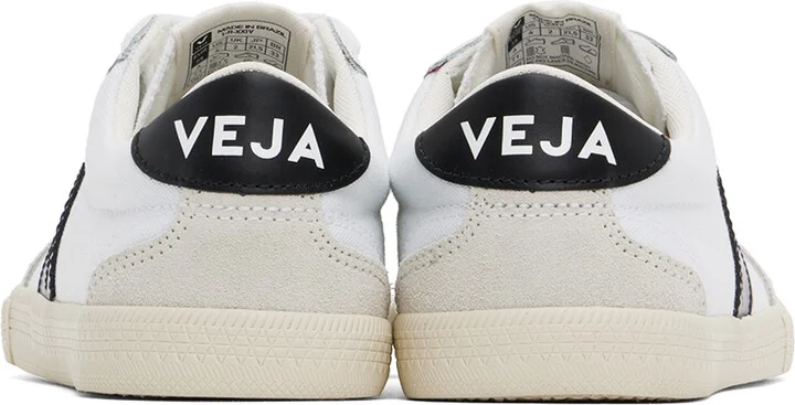 VEJA White & Black Volley Canvas Sneakers - Image 2
