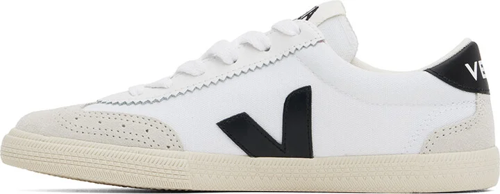 VEJA White & Black Volley Canvas Sneakers - Image 3