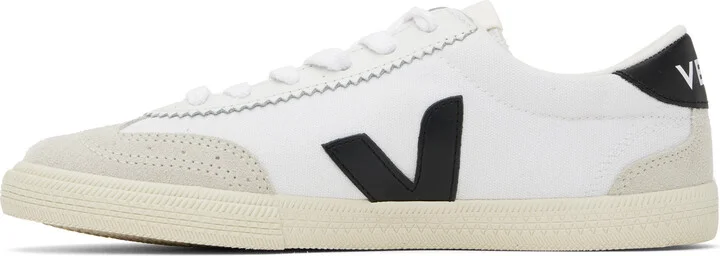 VEJA White & Black Volley Canvas Sneakers - Image 3