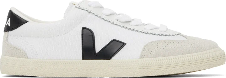 VEJA White & Black Volley Canvas Sneakers