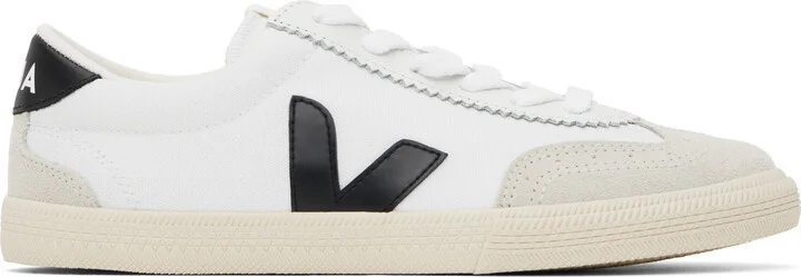 VEJA White & Black Volley Canvas Sneakers