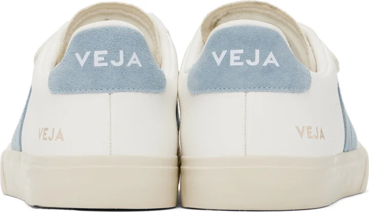 VEJA White & Blue Recife Leather Sneakers - Image 2