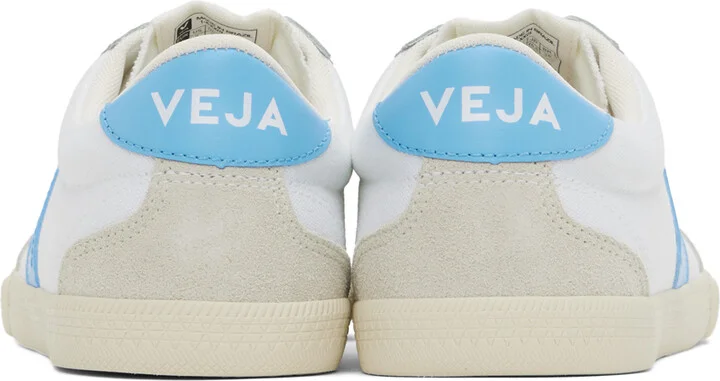 VEJA White & Blue Volley Canvas Sneakers - Image 2