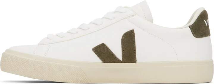VEJA White & Brown Campo Leather Sneakers - Image 3