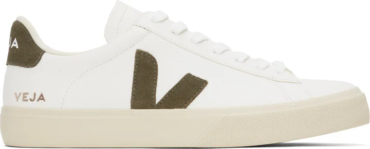 VEJA White & Brown Campo Leather Sneakers
