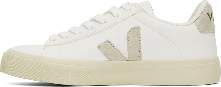 VEJA White Campo ChromeFree Leather Sneakers - Image 3