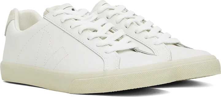 VEJA White Esplar Leather Sneakers - Image 4