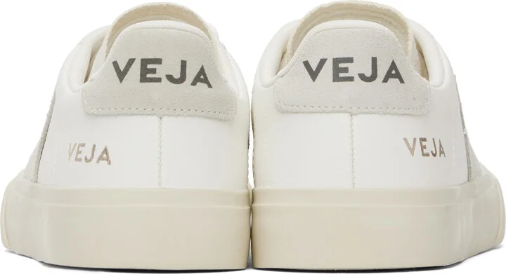 VEJA White & Gray Campo Leather Sneakers - Image 2