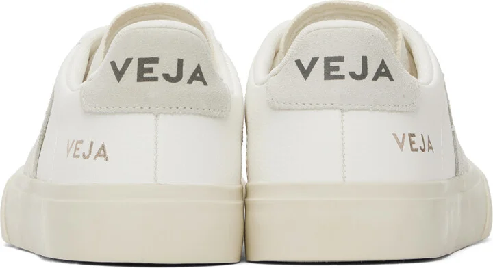VEJA White & Gray Campo Leather Sneakers - Image 2