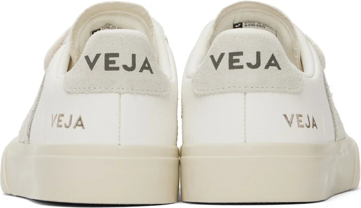 VEJA White & Gray Recife Leather Sneakers - Image 2
