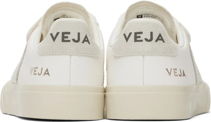 VEJA White & Gray Recife Leather Sneakers - Image 2
