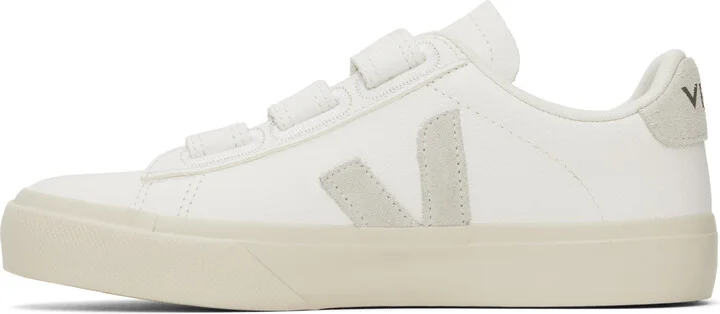 VEJA White & Gray Recife Leather Sneakers - Image 3