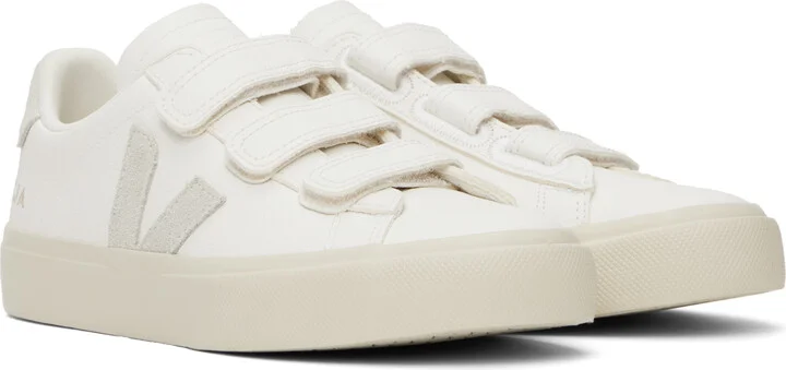 VEJA White & Gray Recife Leather Sneakers - Image 4