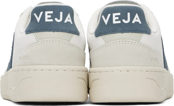 VEJA White & Gray V-90 Leather Sneakers - Image 2