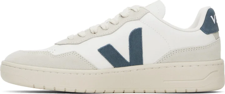 VEJA White & Gray V-90 Leather Sneakers - Image 3