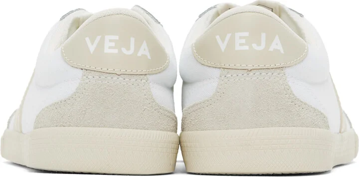VEJA White & Gray Volley Canvas Sneakers - Image 2
