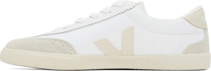 VEJA White & Gray Volley Canvas Sneakers - Image 3