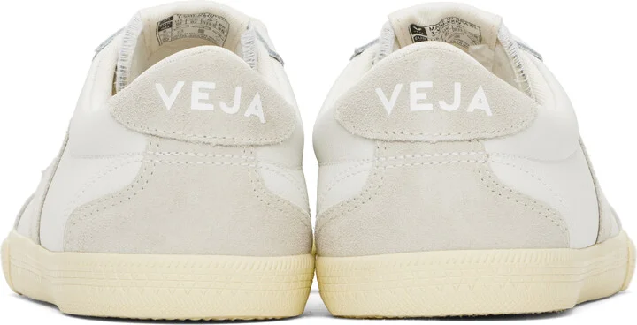 VEJA White & Gray Volley Leather Sneakers - Image 2