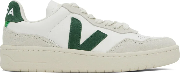 VEJA White & Green V-90 Sneakers