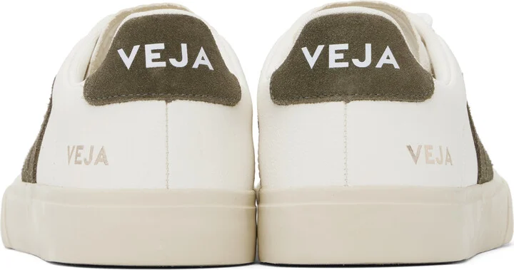 VEJA White & Khaki Campo Leather Sneakers - Image 2