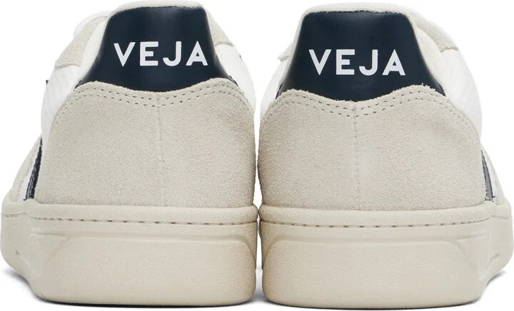 VEJA White & Navy V-10 B-Mesh Low Top Sneakers - Image 2