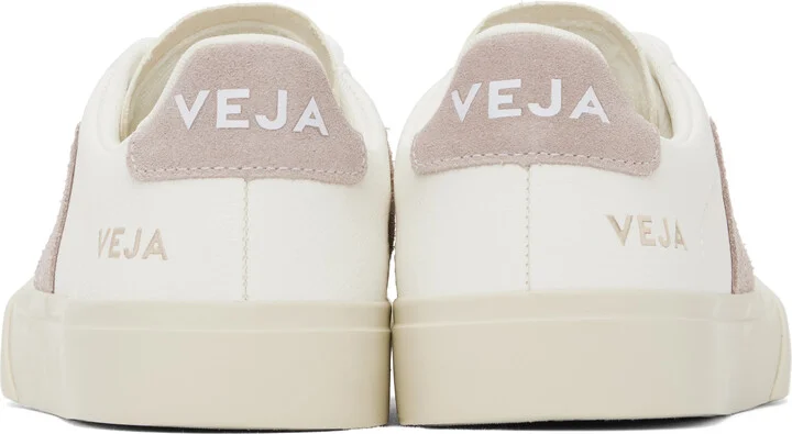 VEJA White & Pink Campo Leather Sneakers - Image 2