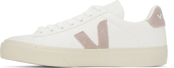 VEJA White & Pink Campo Leather Sneakers - Image 3