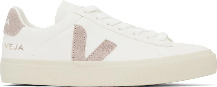 VEJA White & Pink Campo Leather Sneakers