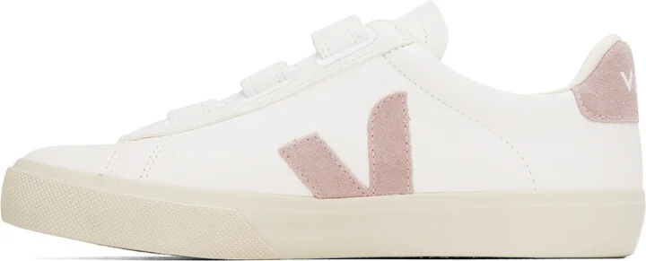 VEJA White & Pink Recife ChromeFree Leather Sneakers - Image 3
