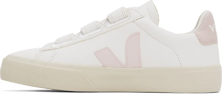 VEJA White & Pink Recife Leather Sneakers - Image 3