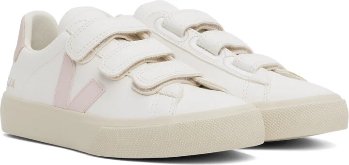 VEJA White & Pink Recife Leather Sneakers - Image 4