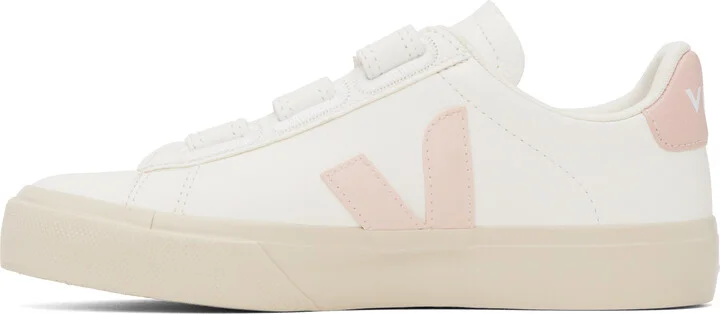 VEJA White & Pink Recife Leather Sneakers - Image 3