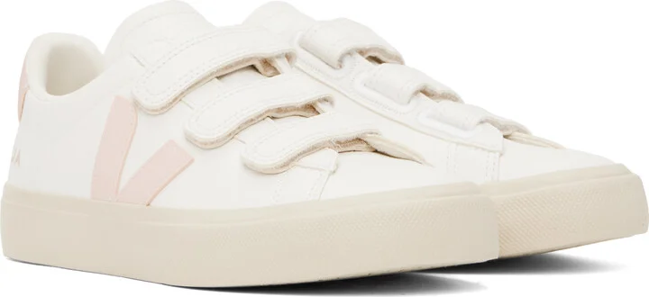 VEJA White & Pink Recife Leather Sneakers - Image 4