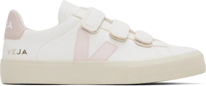 VEJA White & Pink Recife Leather Sneakers