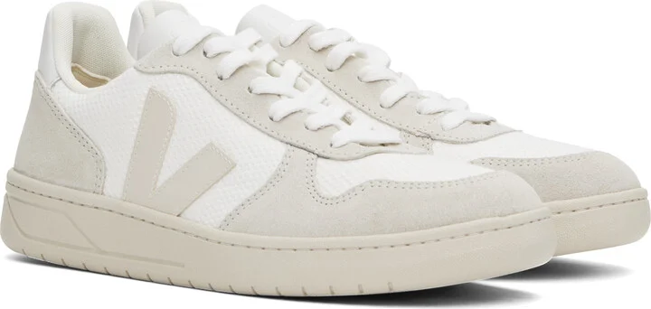 VEJA White V-10 B-Mesh Low Top Sneakers - Image 4