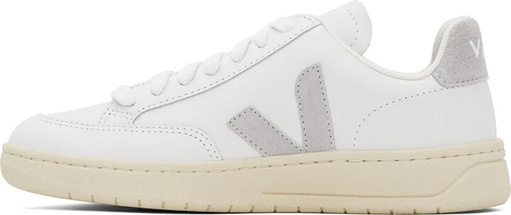VEJA White V-12 Leather Sneakers - Image 3
