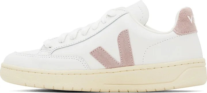 VEJA White V-12 Leather Sneakers - Image 3