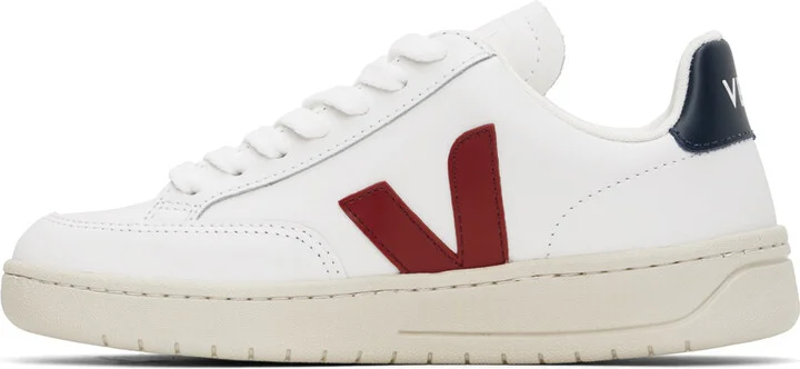 VEJA White V-12 Leather Sneakers - Image 3