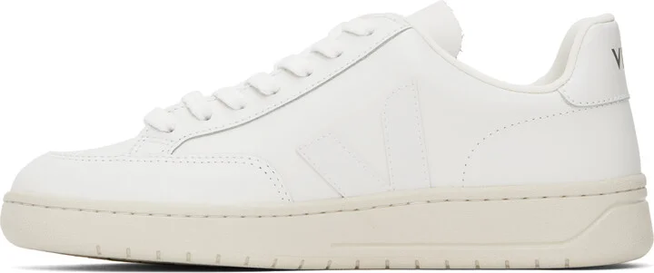 VEJA White V-12 Leather Sneakers - Image 3