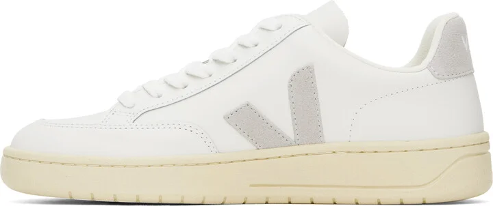 VEJA White V-12 Leather Sneakers - Image 3