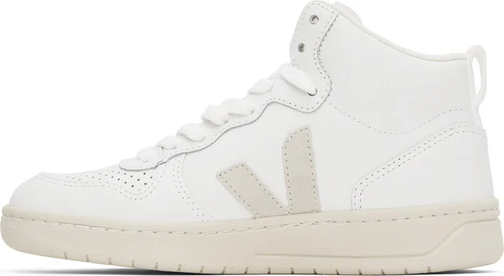 VEJA White V-15 Leather Sneakers - Image 3