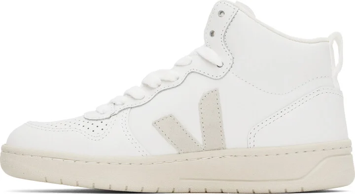 VEJA White V-15 Leather Sneakers - Image 3