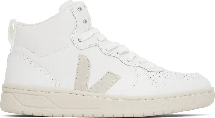 VEJA White V-15 Leather Sneakers