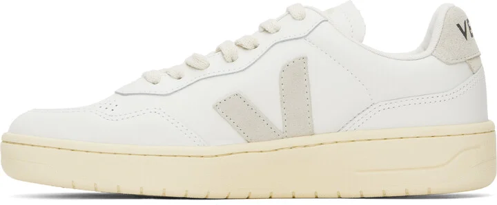 VEJA White V-90 Leather Sneakers - Image 3