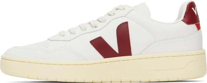 VEJA White V-90 Leather Sneakers - Image 3