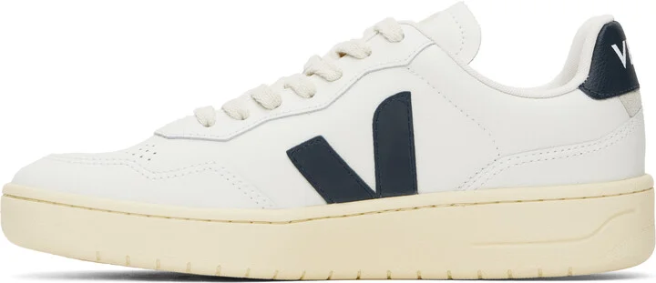VEJA White V-90 Leather Sneakers - Image 3