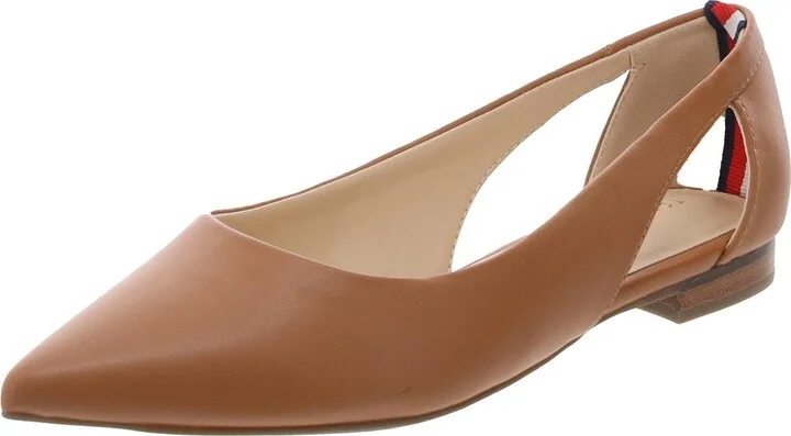 Velahi Womens Faux Leather Slip On Ballet Flats